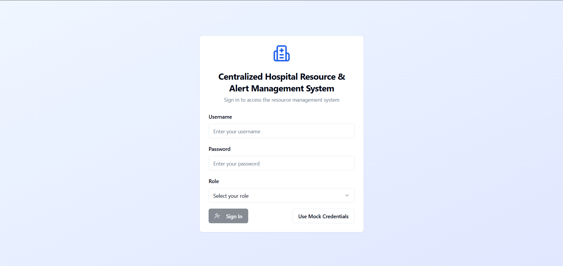 Centralized Hospital Resource Management System
